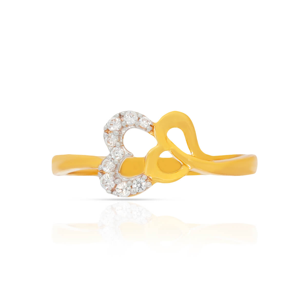 Heart in Heart Charm Gold Ring for Women
