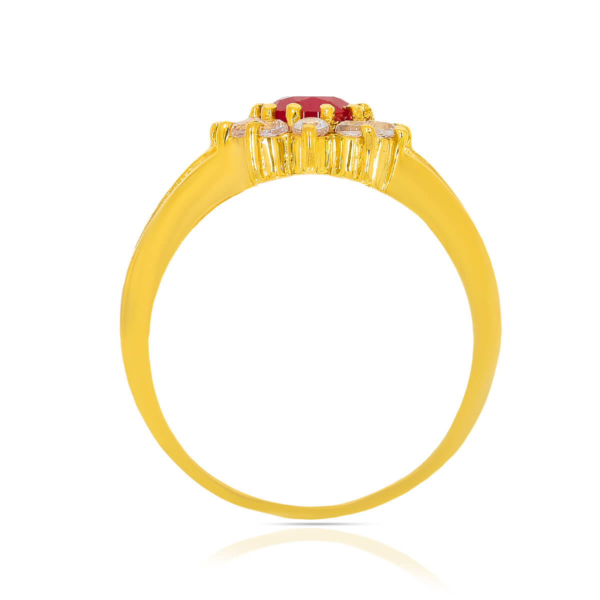 Crimson Elegance Gold Women Ring
