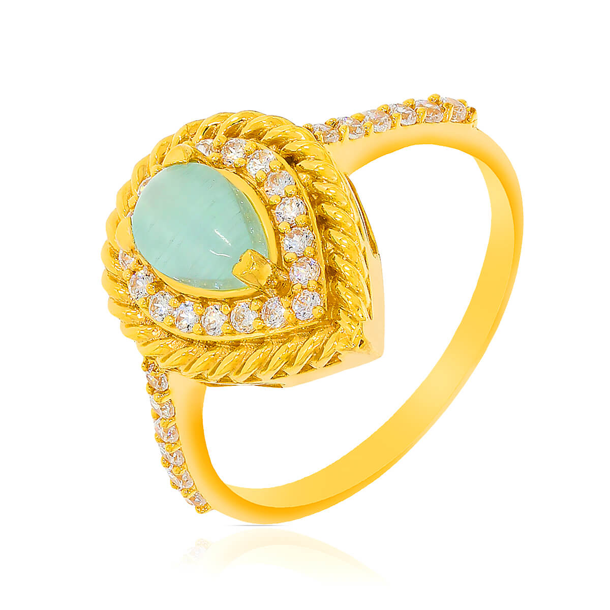 Dew Drop Elegance Gold Women Ring