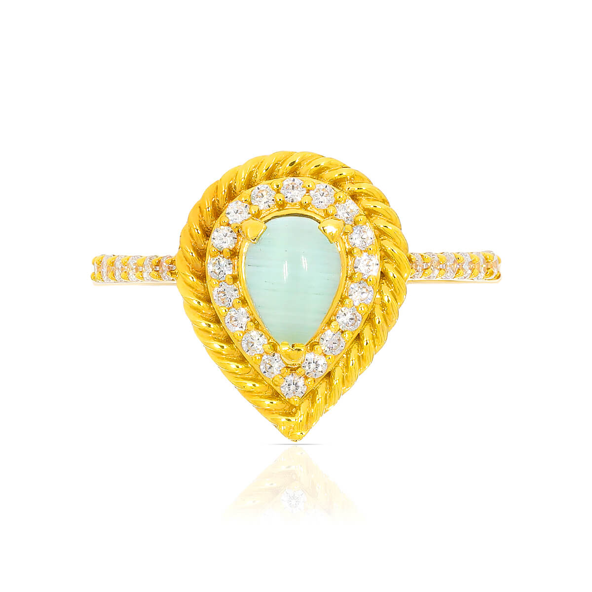 Dew Drop Elegance Gold Women Ring
