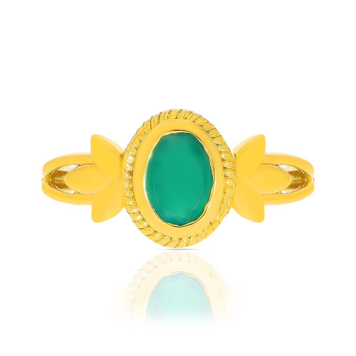 Simple Oval Glow Gold Women Ring
