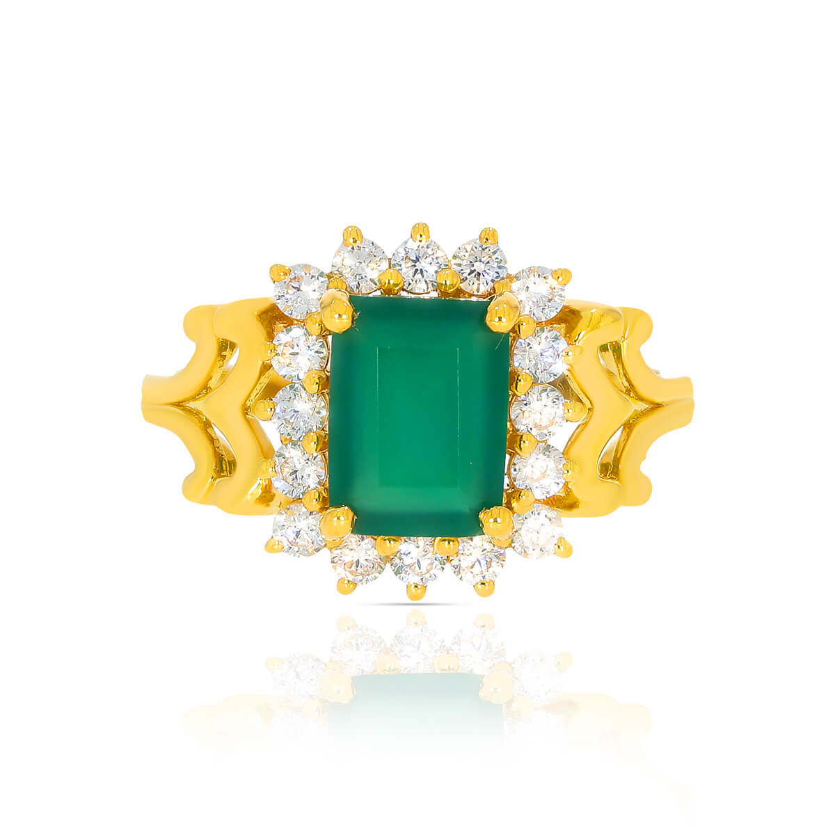 Verdant Charm Gold Women Ring