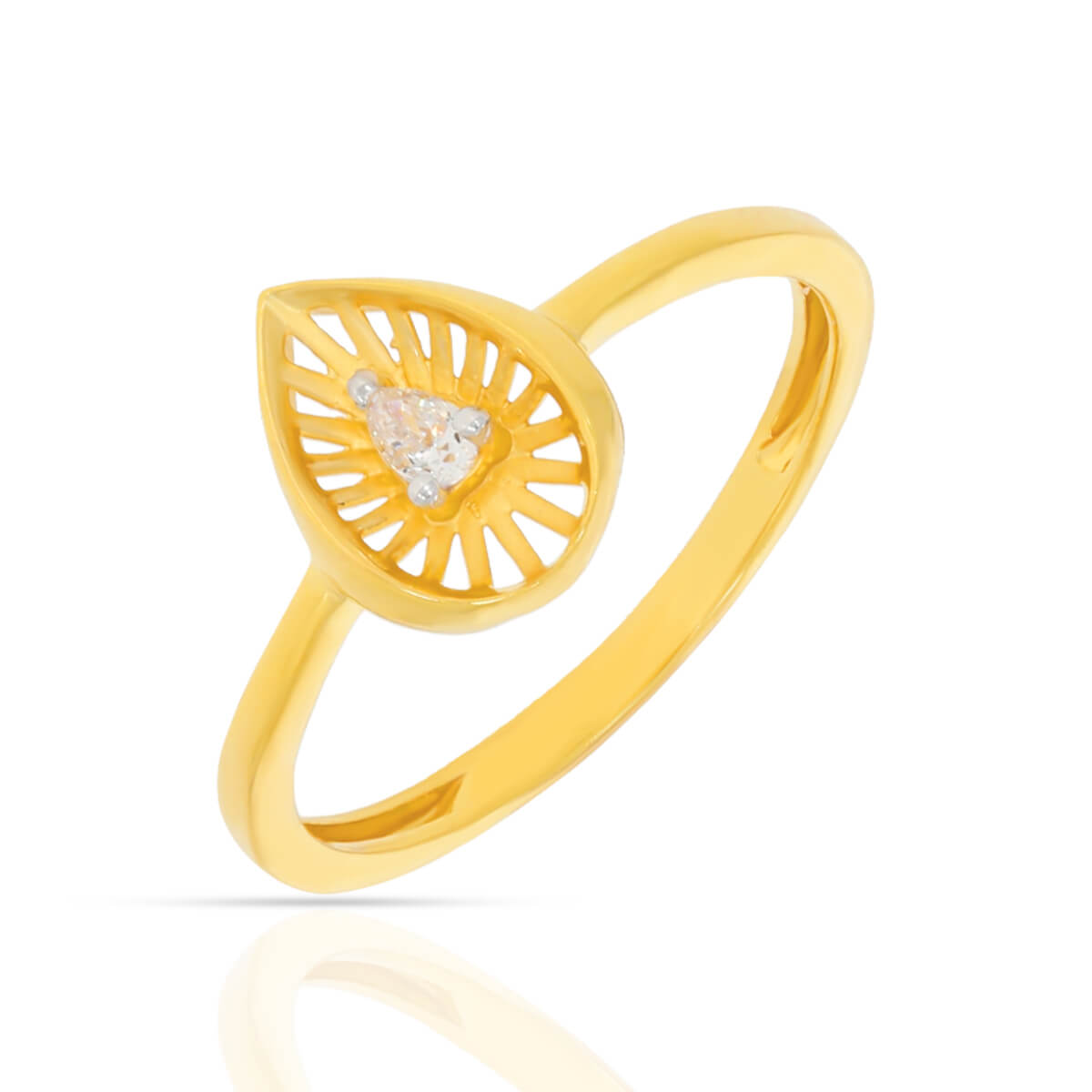Dew Drop Elegance Gold Ring For Women