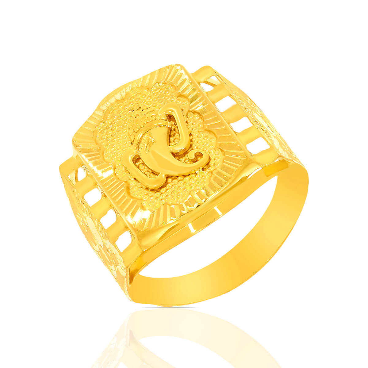 22K Auspicious Lord Ganesha Gold Men Ring