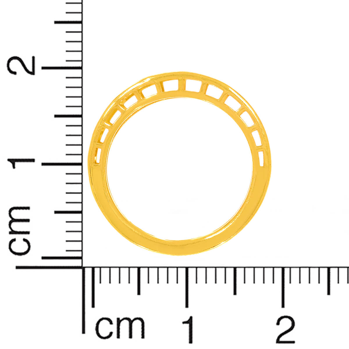 Om Laser Cut Design Gold Band Ring