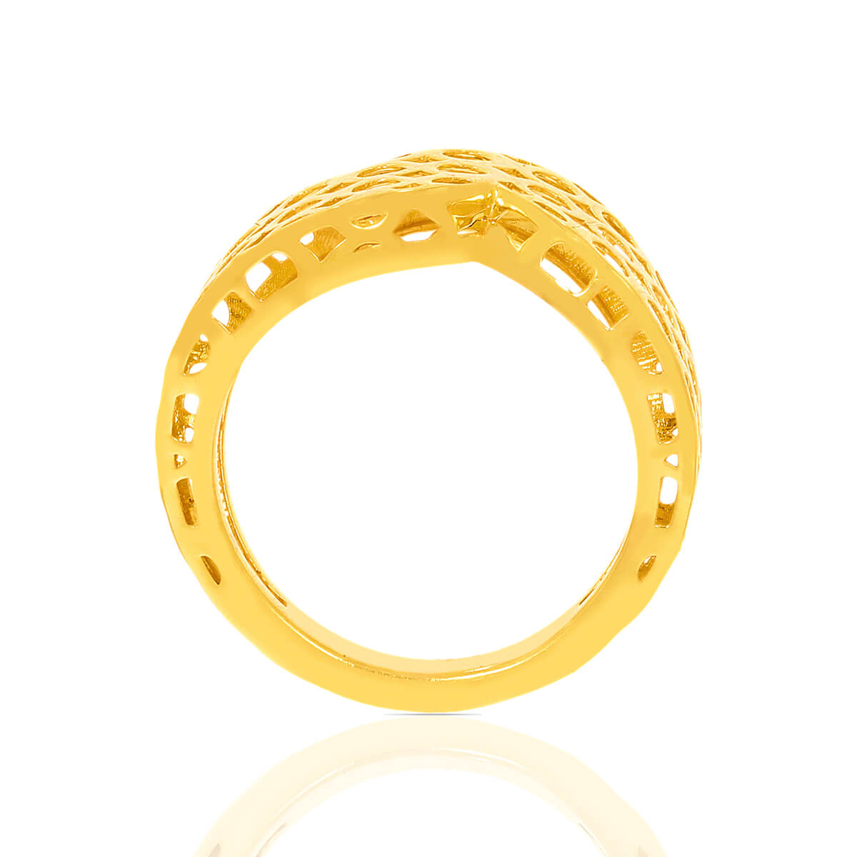 Luxe Laser Crafted Gold Band Rings