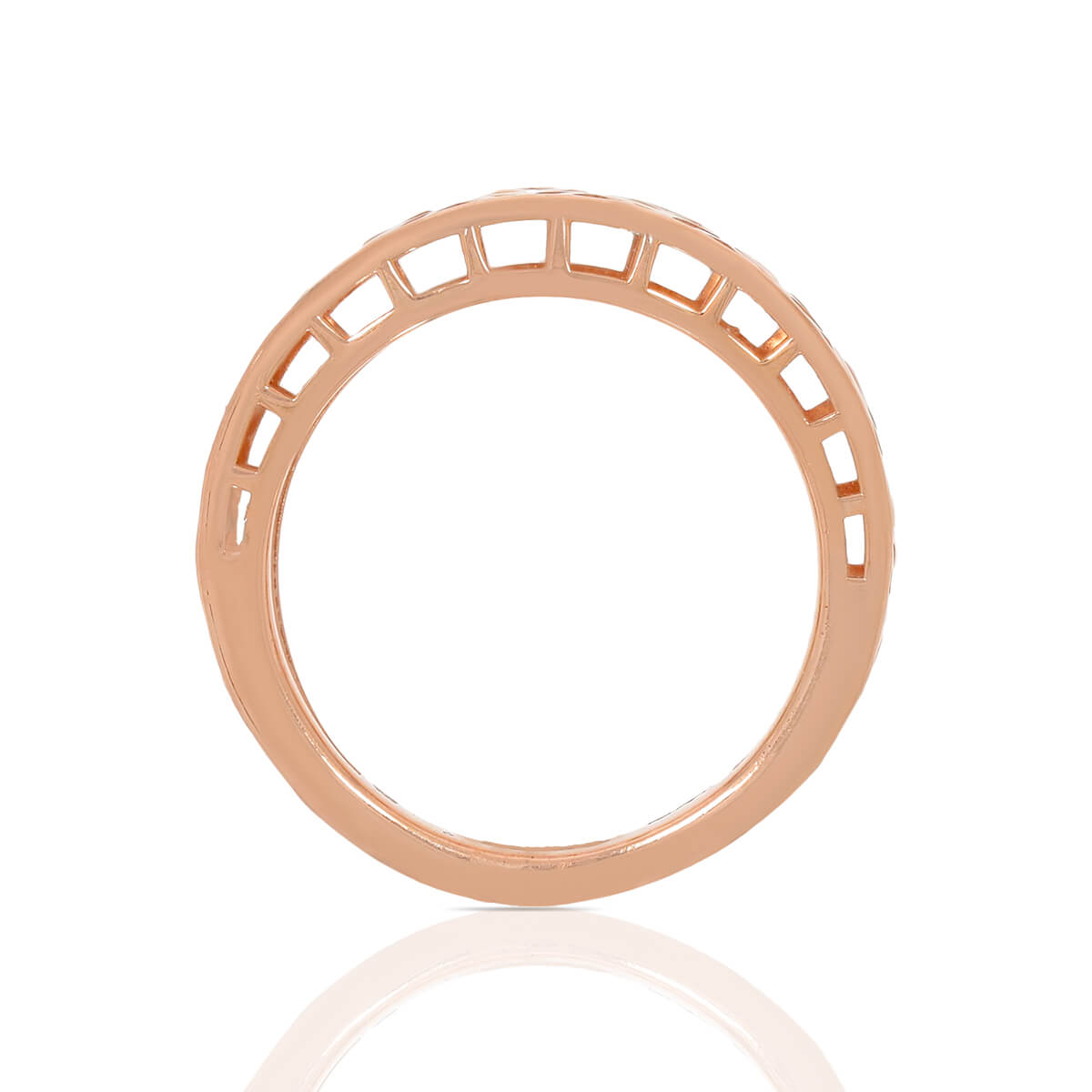 Refined Craft Laser Etched Rose Gold Band Ring