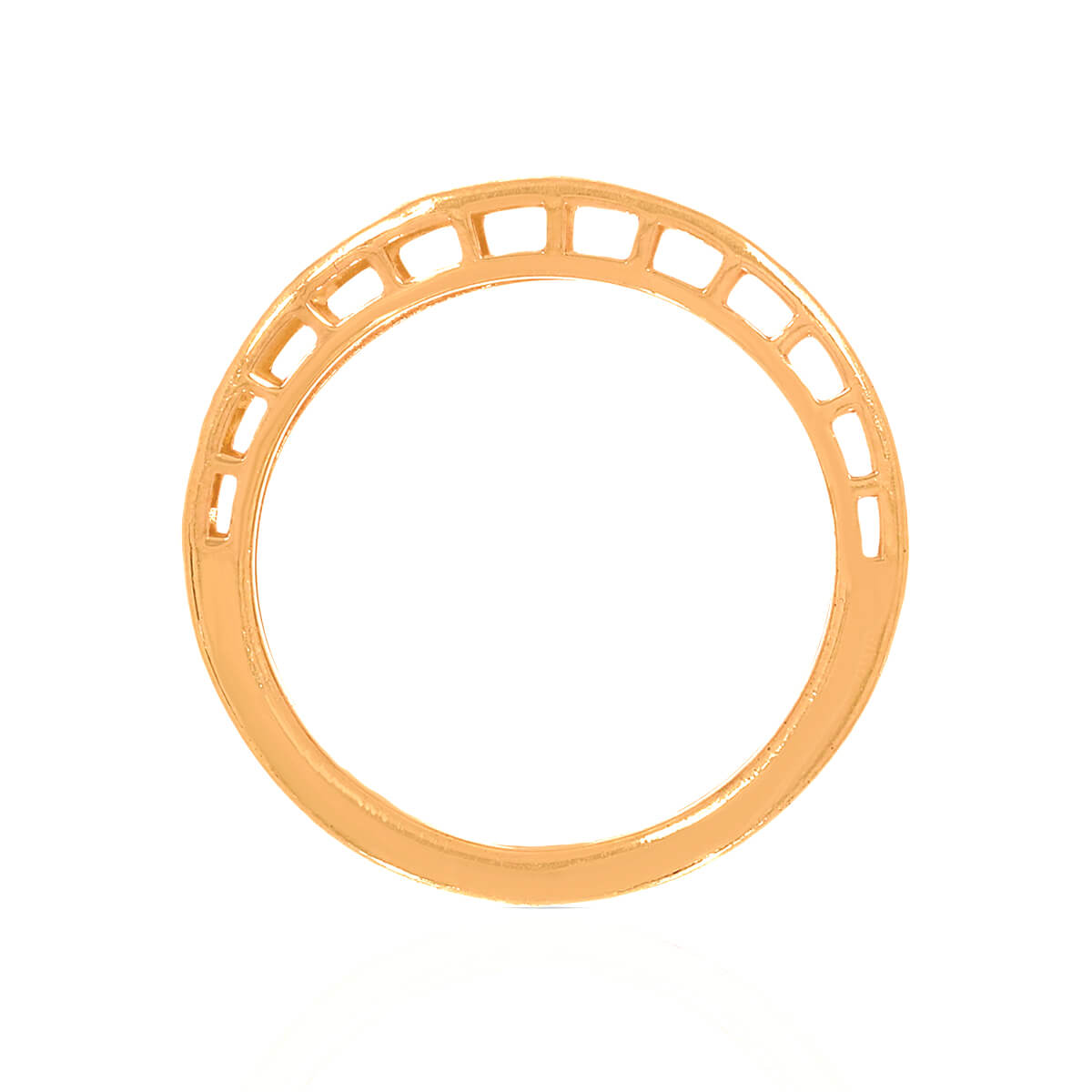 Laser-Crafted Om Rose Gold Band Ring