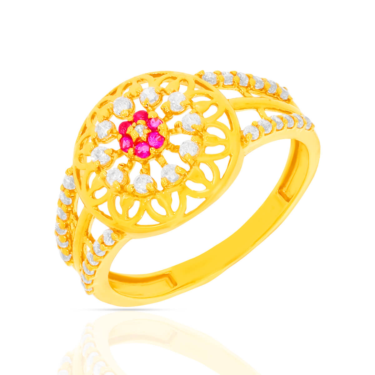 Soft Floral Shine Gold Women Ring