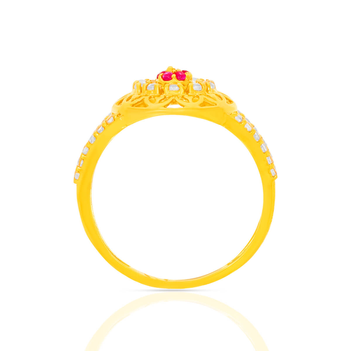 Soft Floral Shine Gold Women Ring