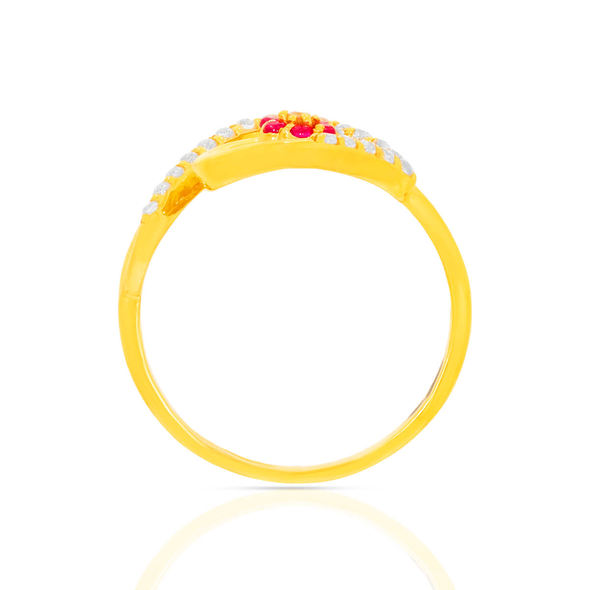 Vibrant Floral Grace Gold Ring