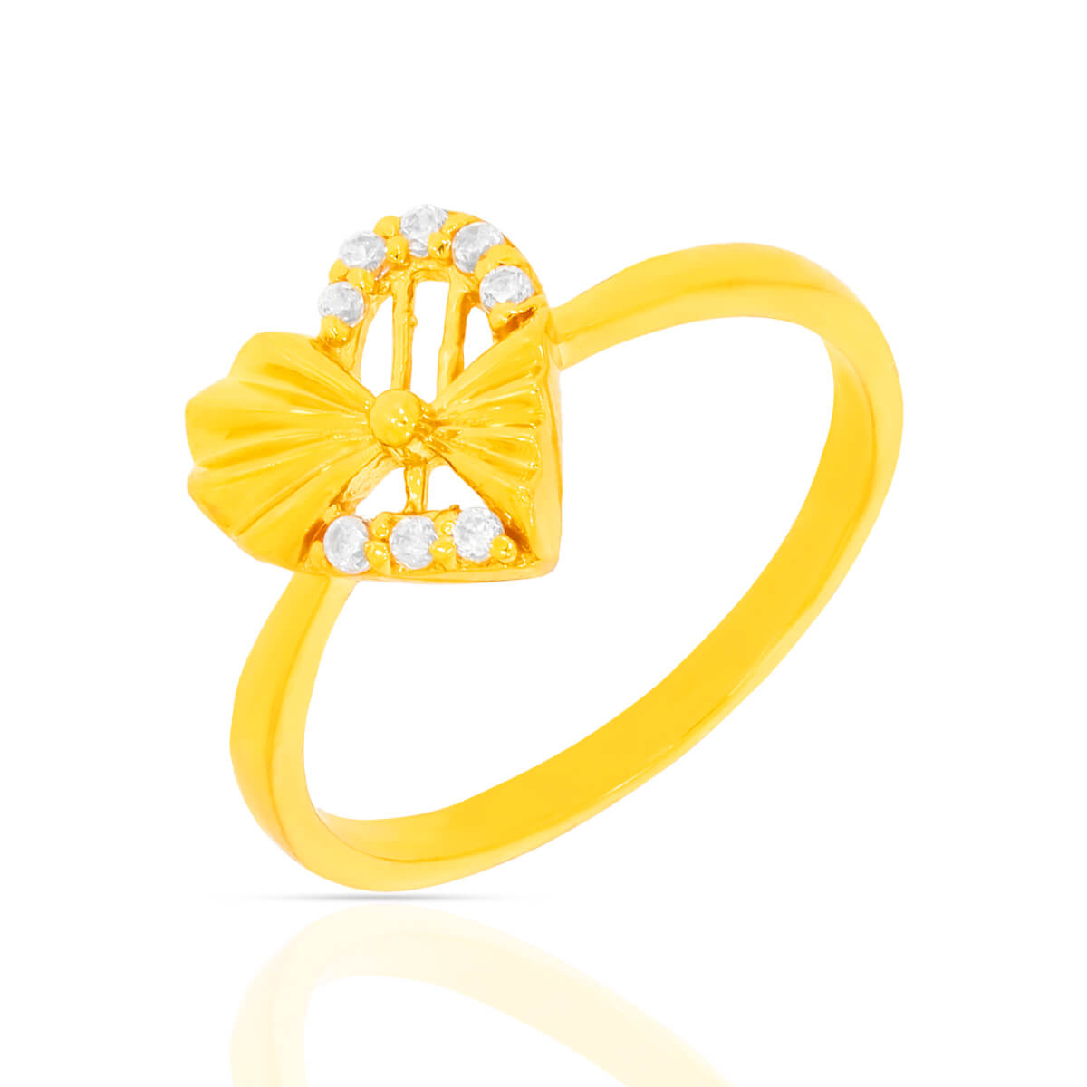 Chic Heart Shine Gold Women Ring