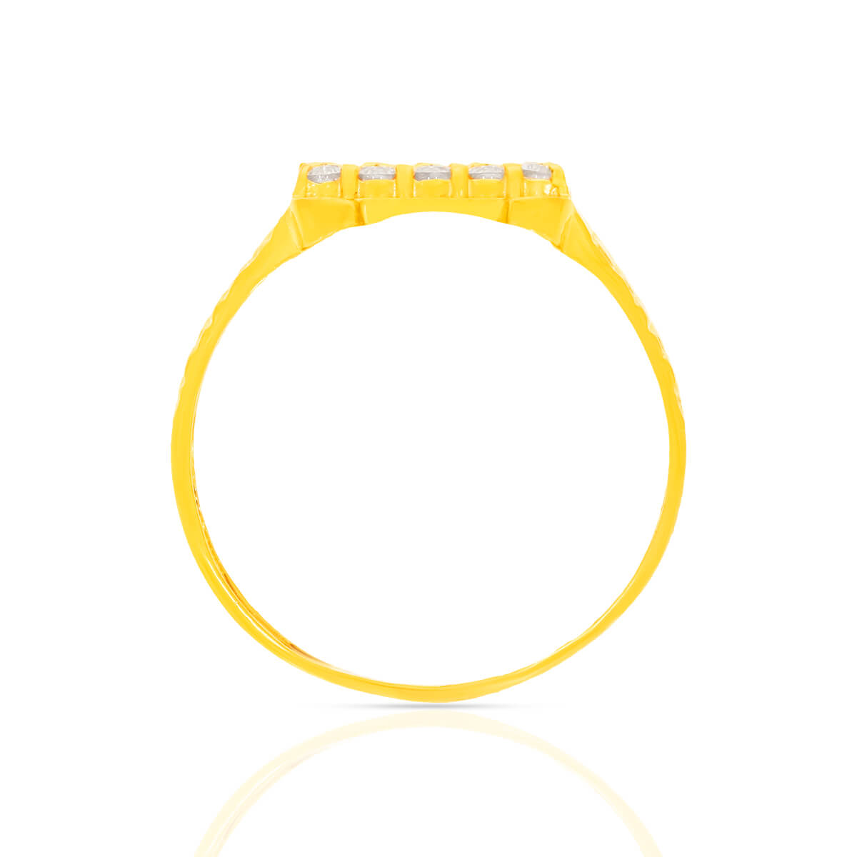 Elegant Edge Mens Gold Ring with CZ