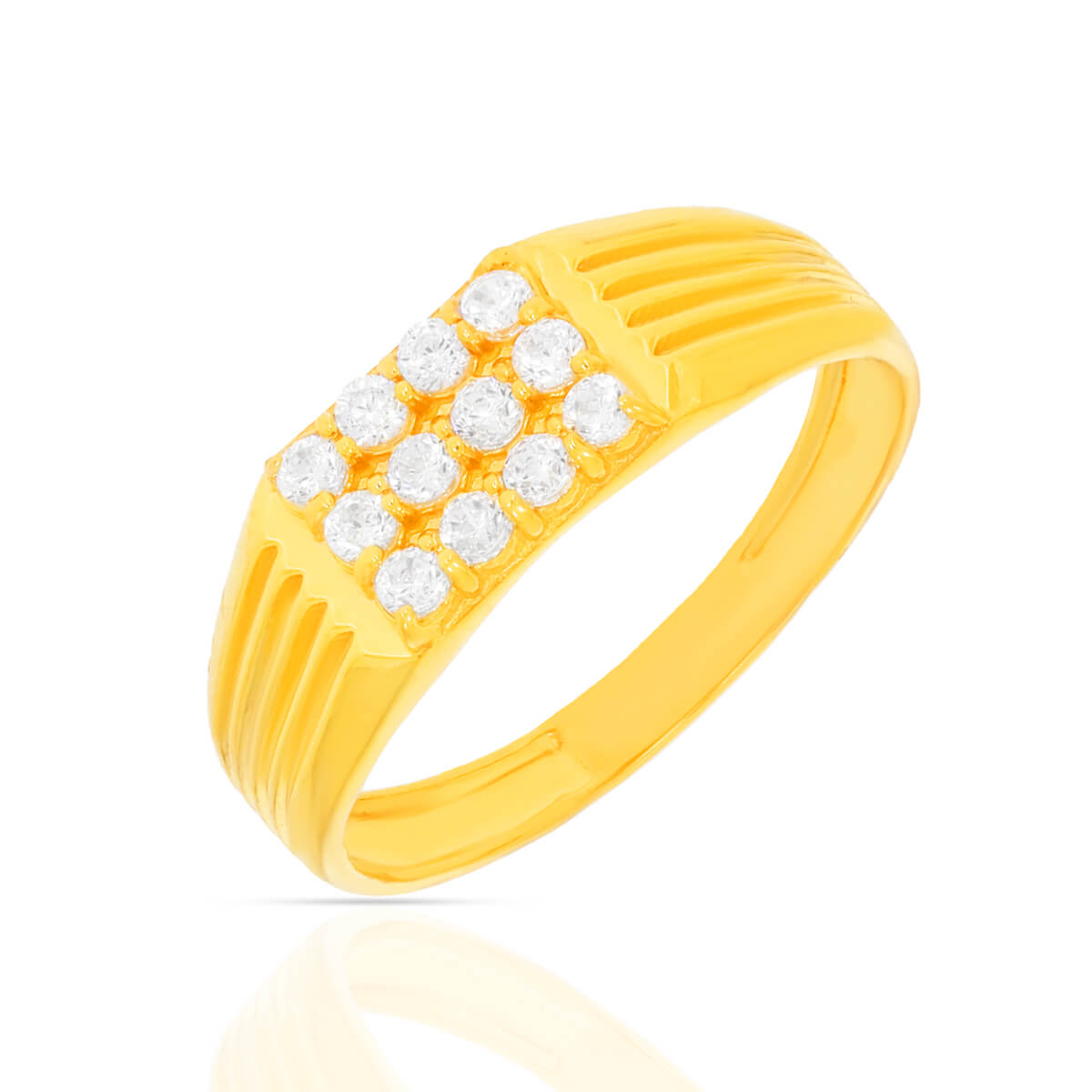 Bold Elegance Mens Gold Ring with CZ