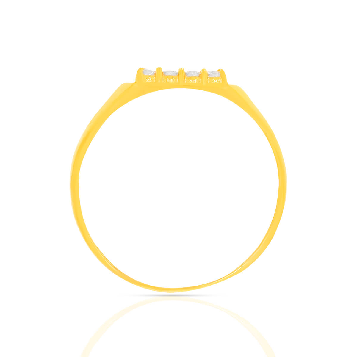 Bold Elegance Mens Gold Ring with CZ
