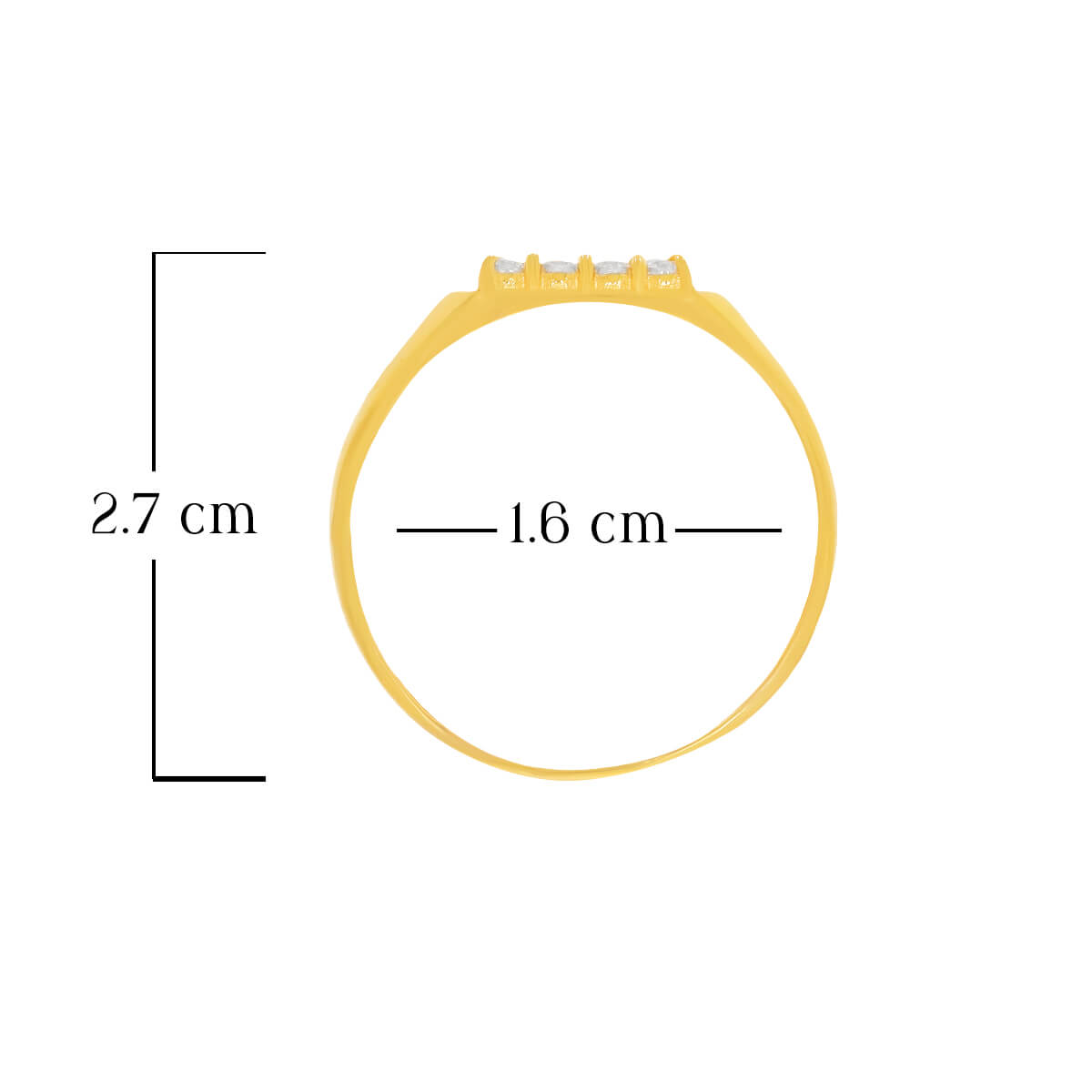 Bold Elegance Mens Gold Ring with CZ