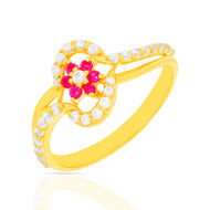 Colourful Bloom Gold Women Ring