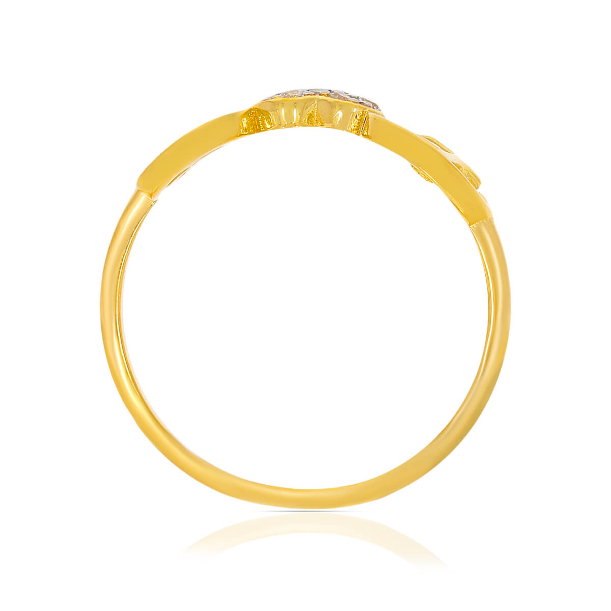 Shimmering Heart Gold Ring for Women