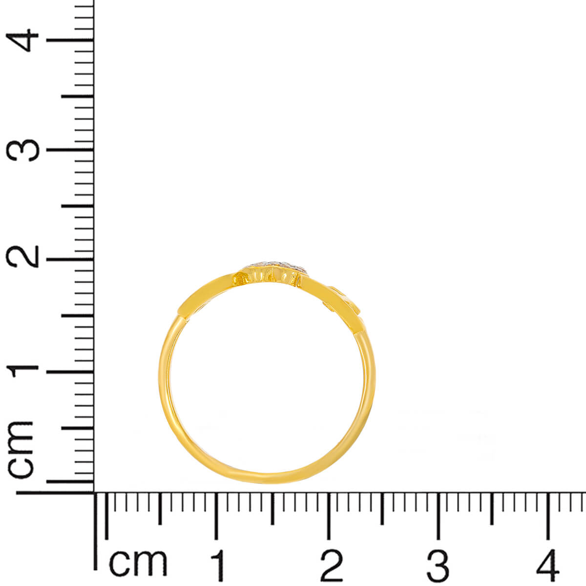 Shimmering Heart Gold Ring for Women