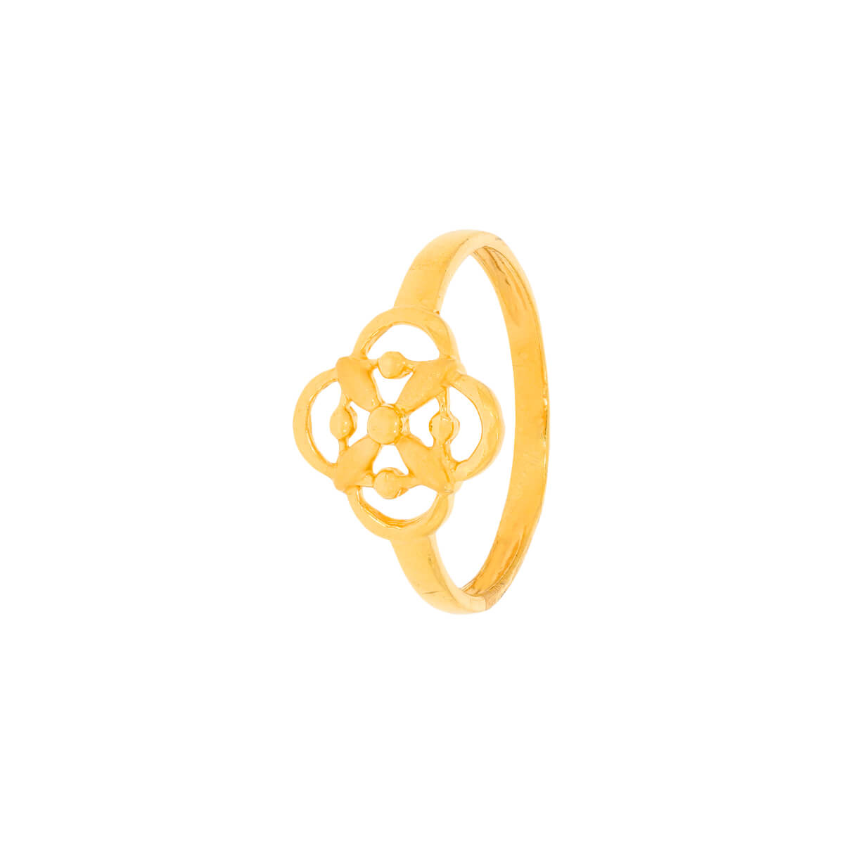 Enigmatic Floral Charm Gold Ring for Women