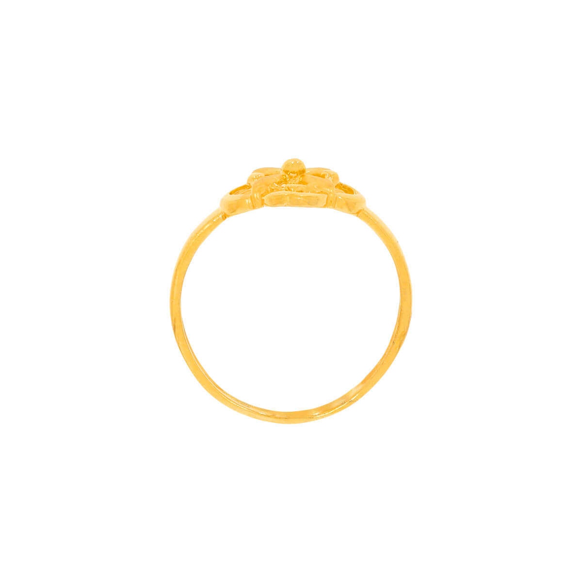 Enigmatic Floral Charm Gold Ring for Women