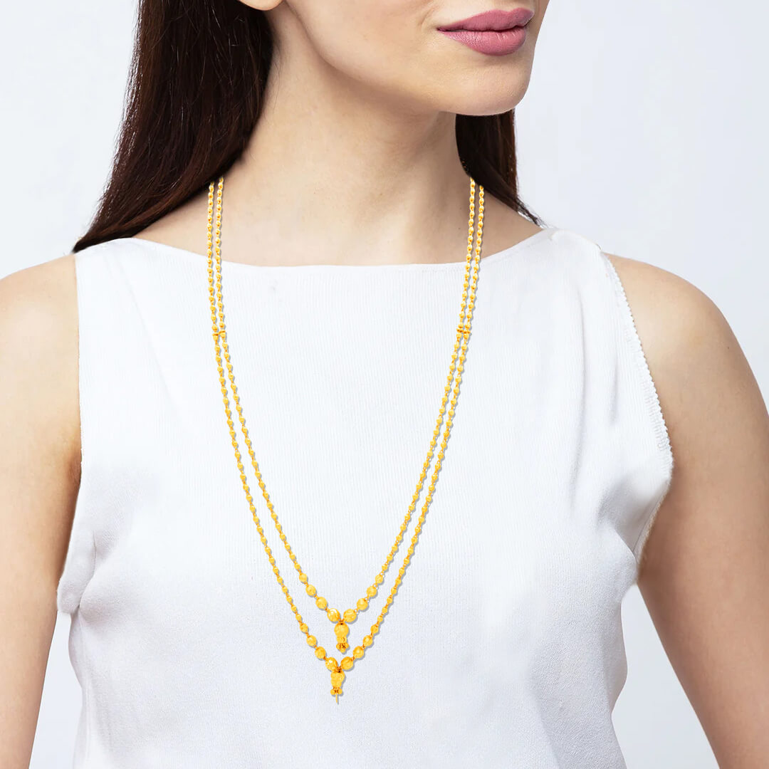 Effortless Style Long Gold Necklace