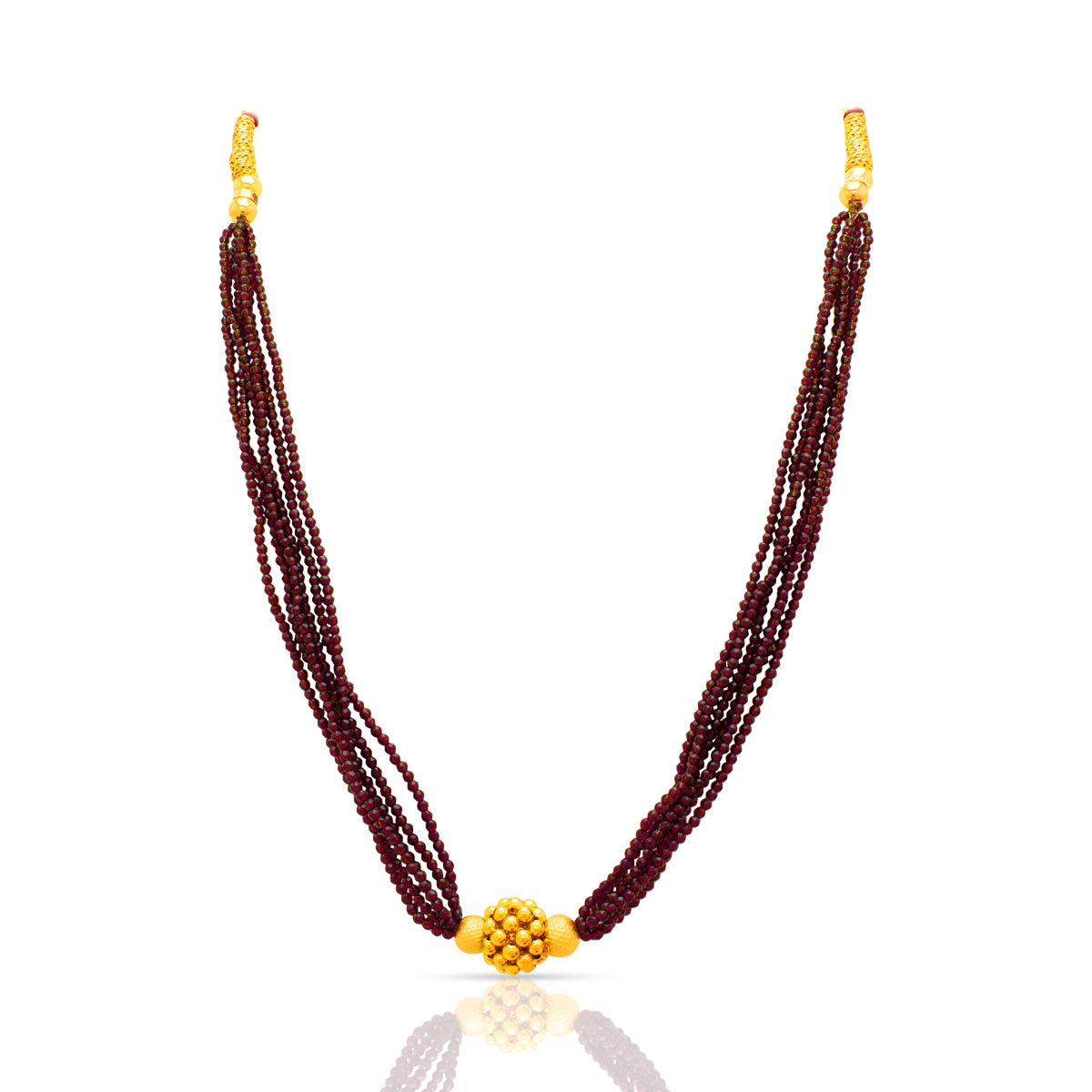 Maroon Majesty Gold Mala