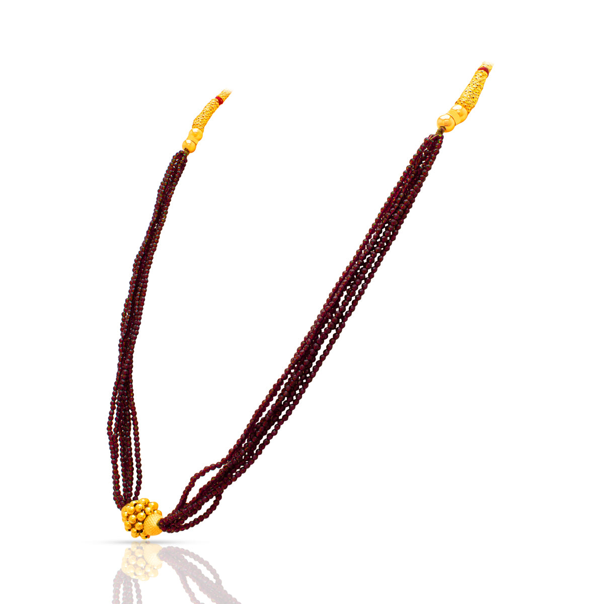 Maroon Majesty Gold Mala
