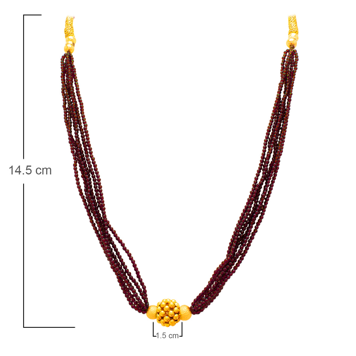 Maroon Majesty Gold Mala
