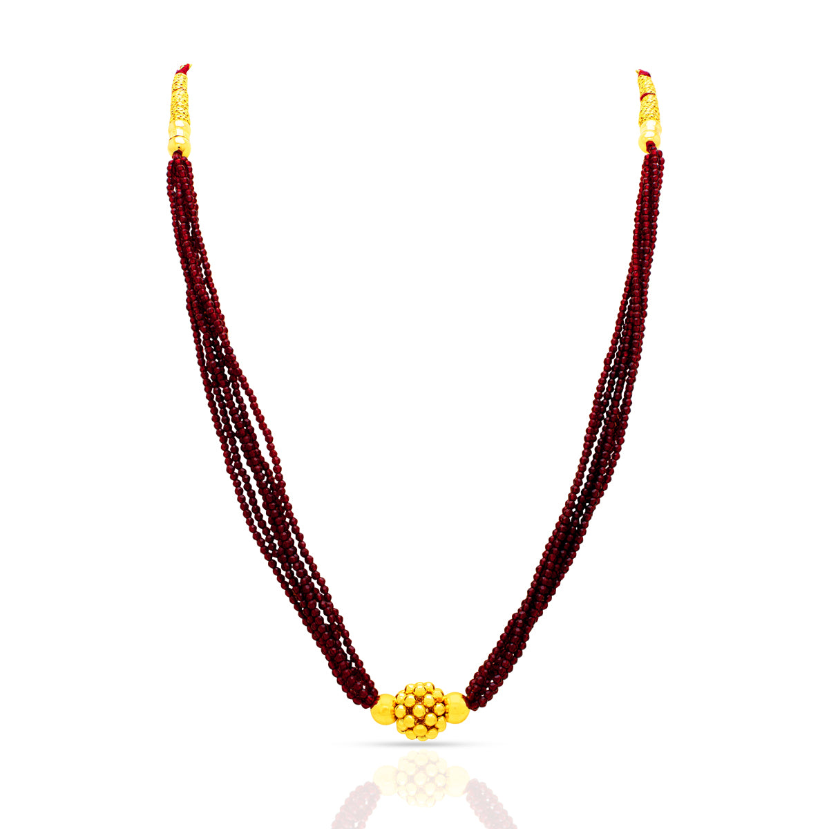 Royal Maroon Elegance Gold Mala