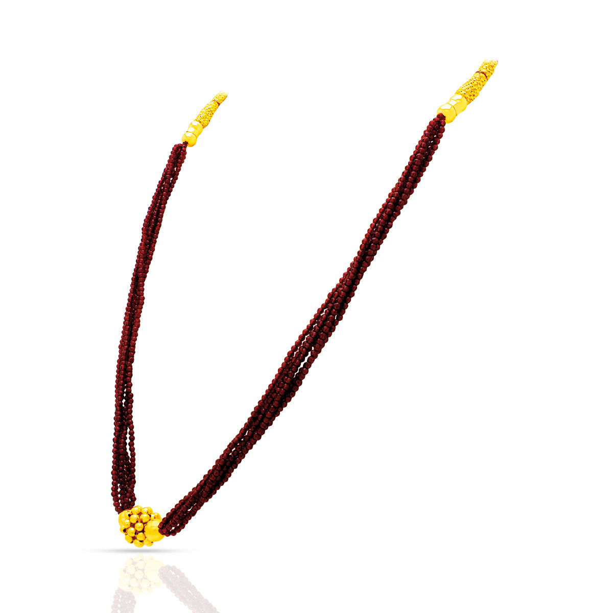 Royal Maroon Elegance Gold Mala