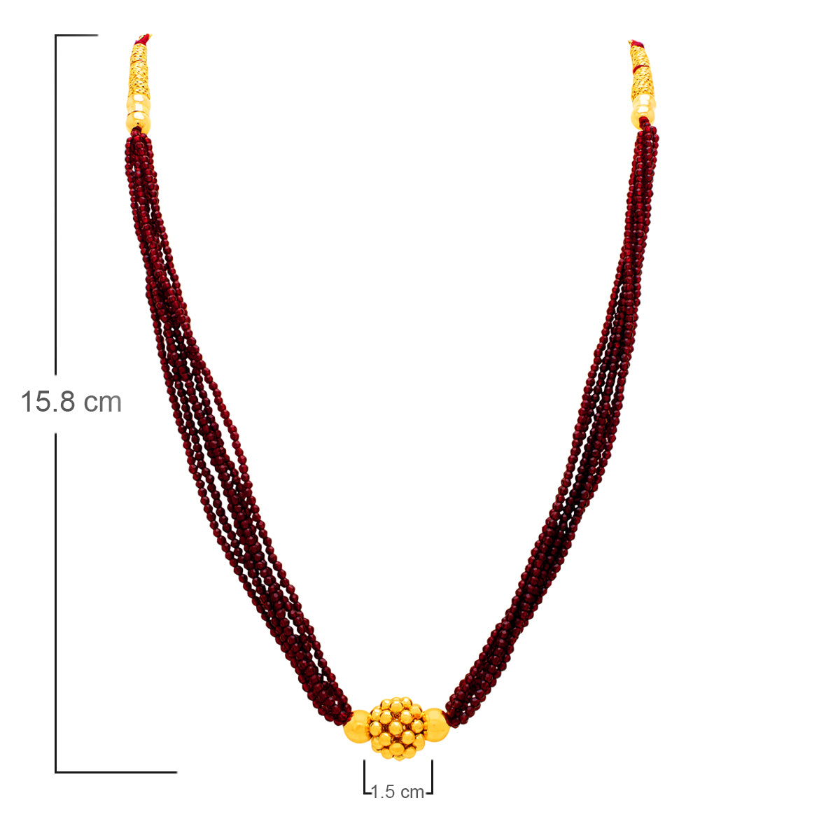 Royal Maroon Elegance Gold Mala