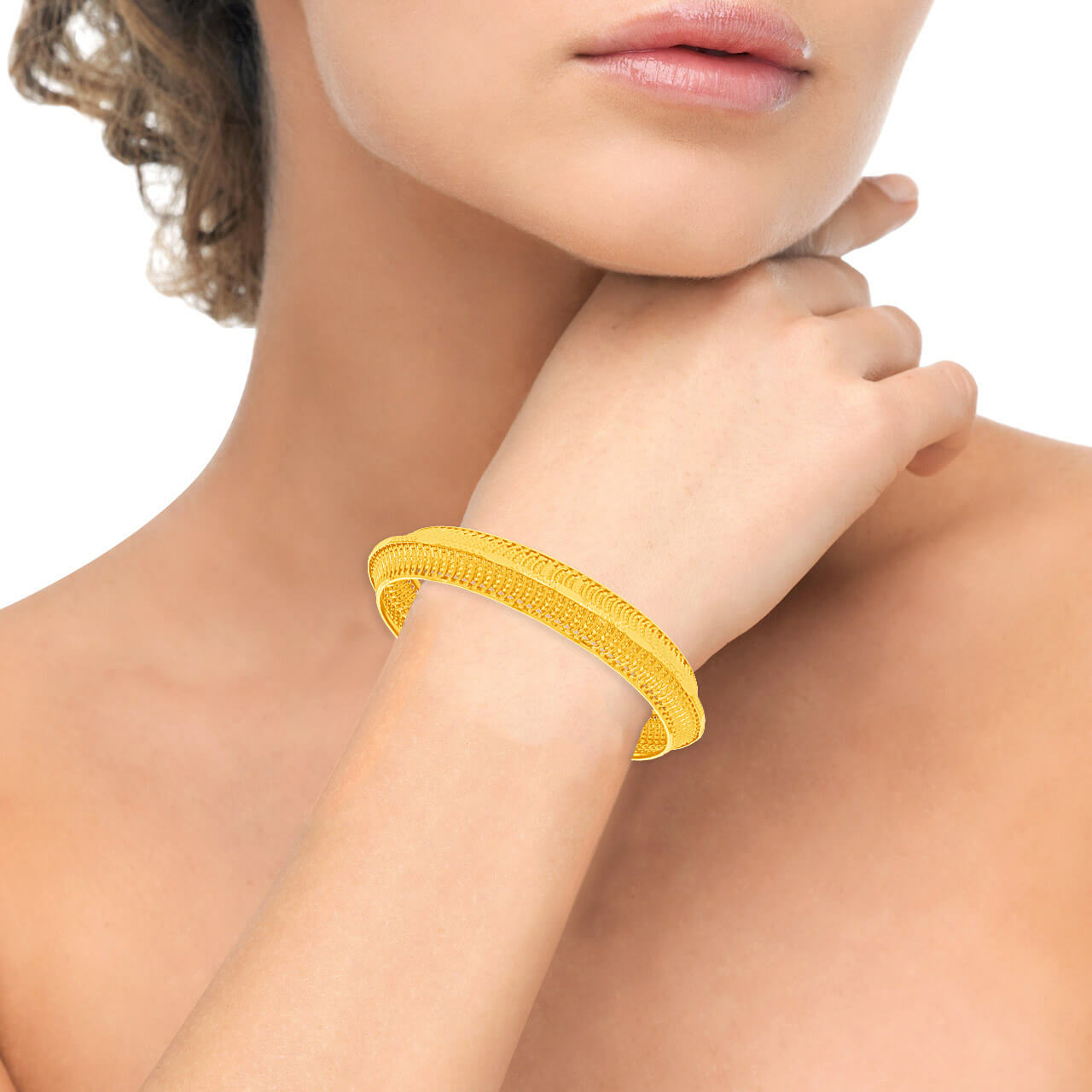 Gracile Shine Gold Bangle