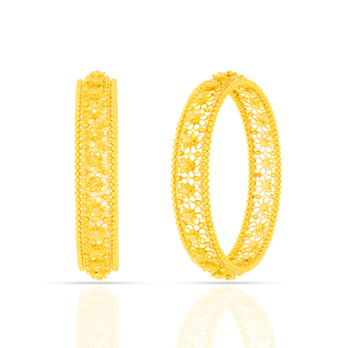 Charming Floral Opulence Gold Bangle