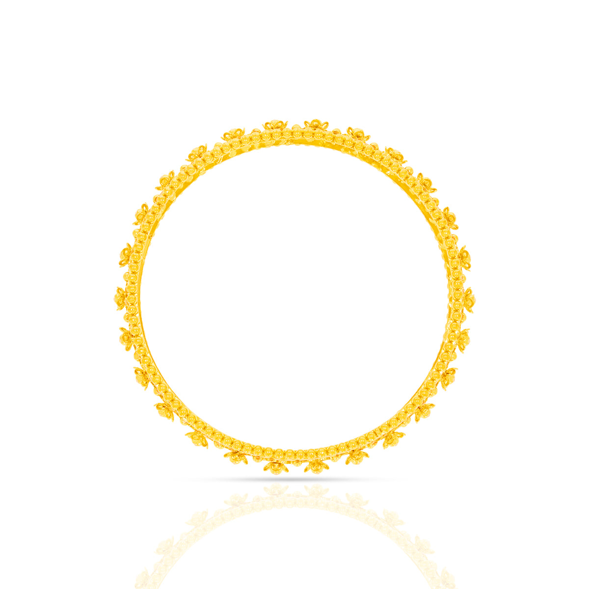 Charming Floral Opulence Gold Bangle