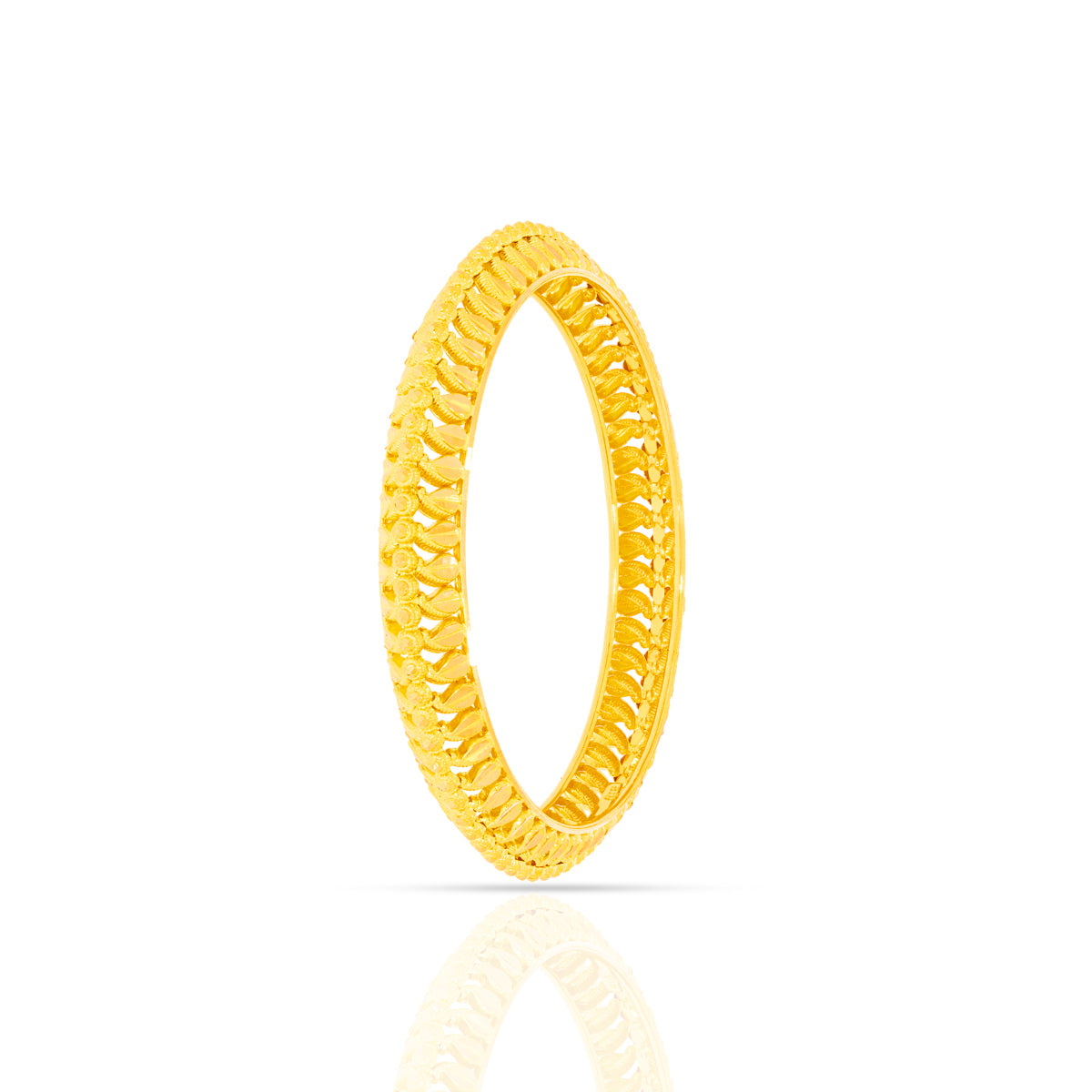 Luminous Paisley Charm Gold Bangle