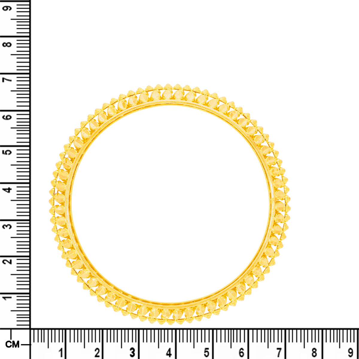 Luminous Paisley Charm Gold Bangle