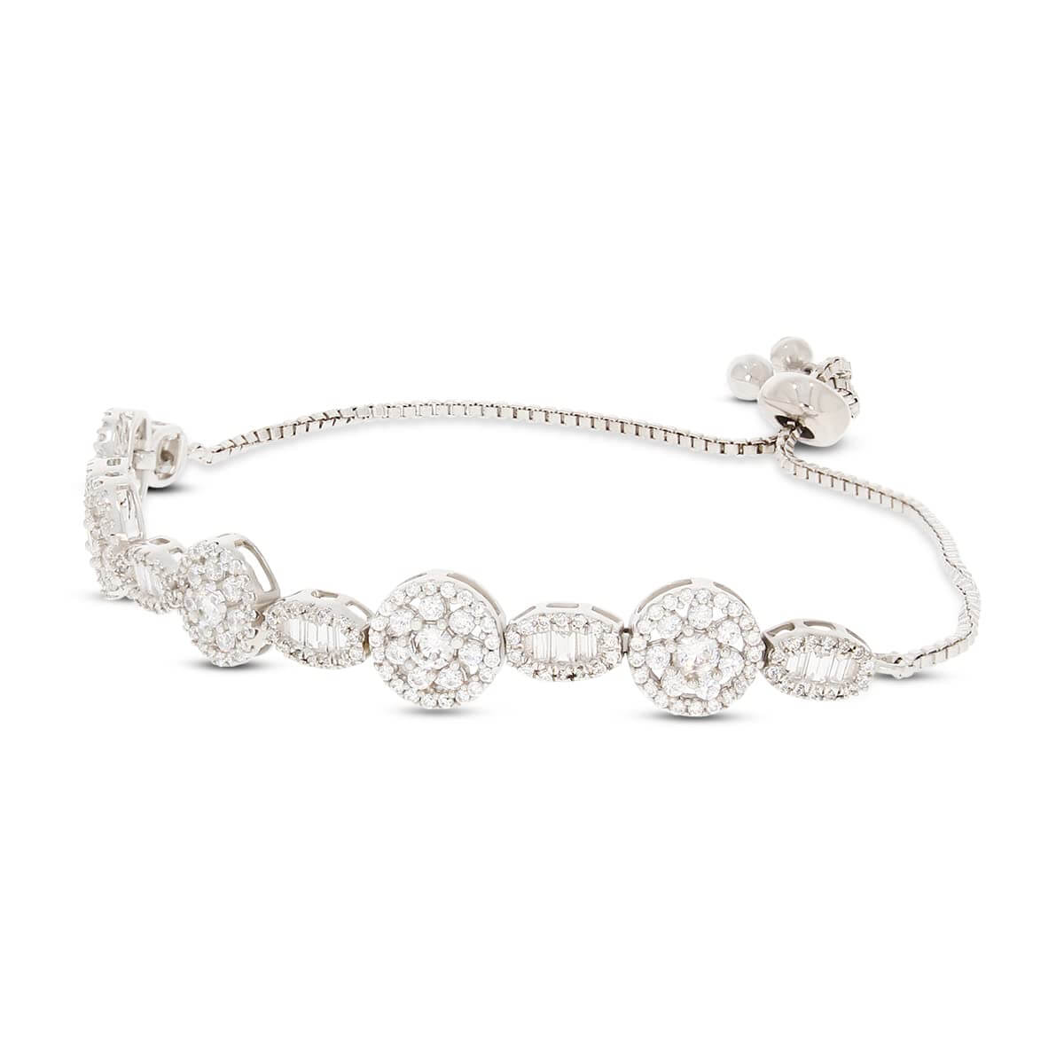 Diamond Cluster Bracelet In Silver