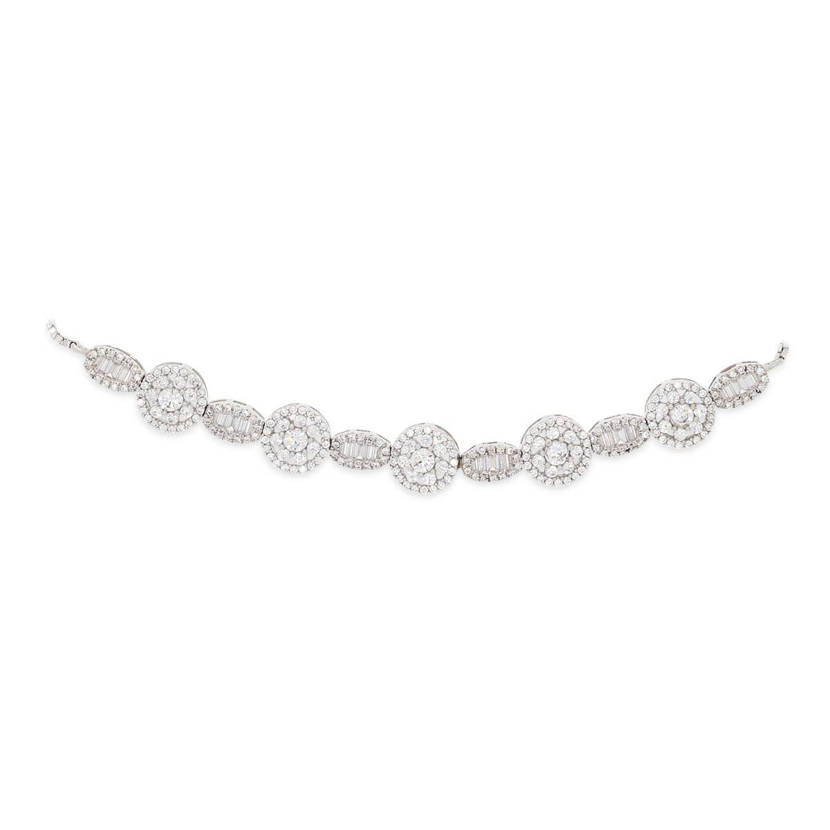 Diamond Cluster Bracelet In Silver