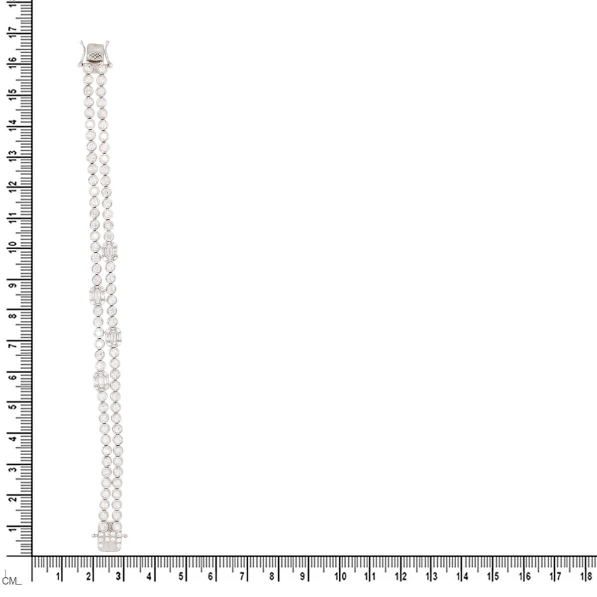 Dual Diamond Bracelet In Silver