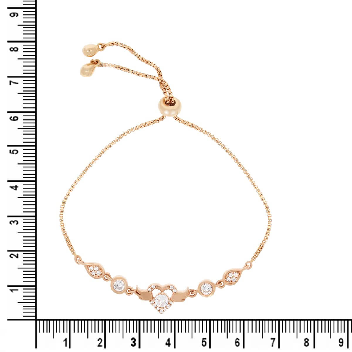 Rose Gold Diamond Bracelet in Sterling Silver