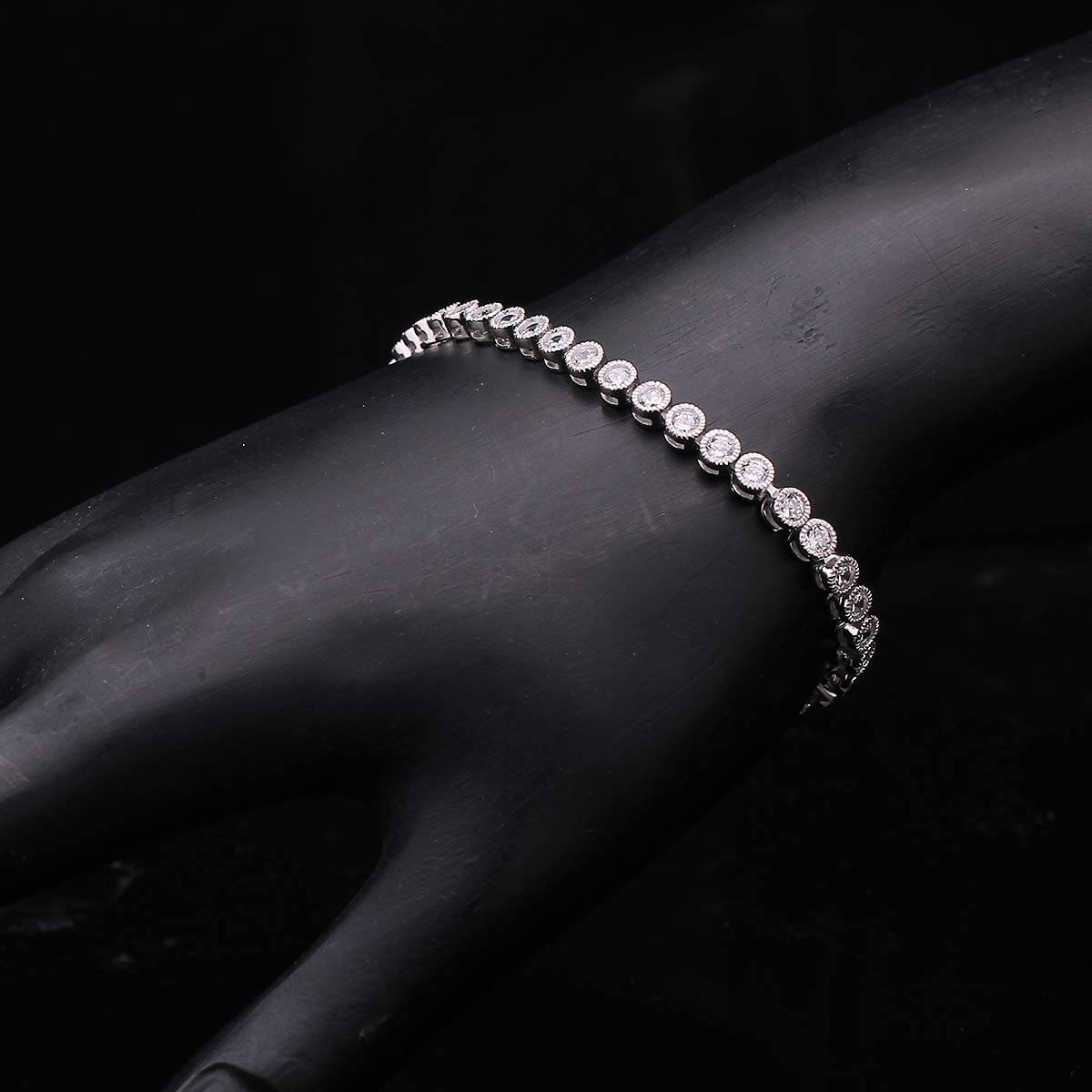 Elegant Diamond Bracelet In Silver