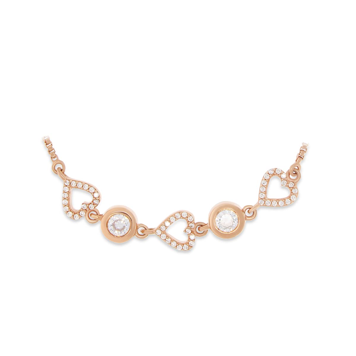 Sparkling Heart Link Bracelet