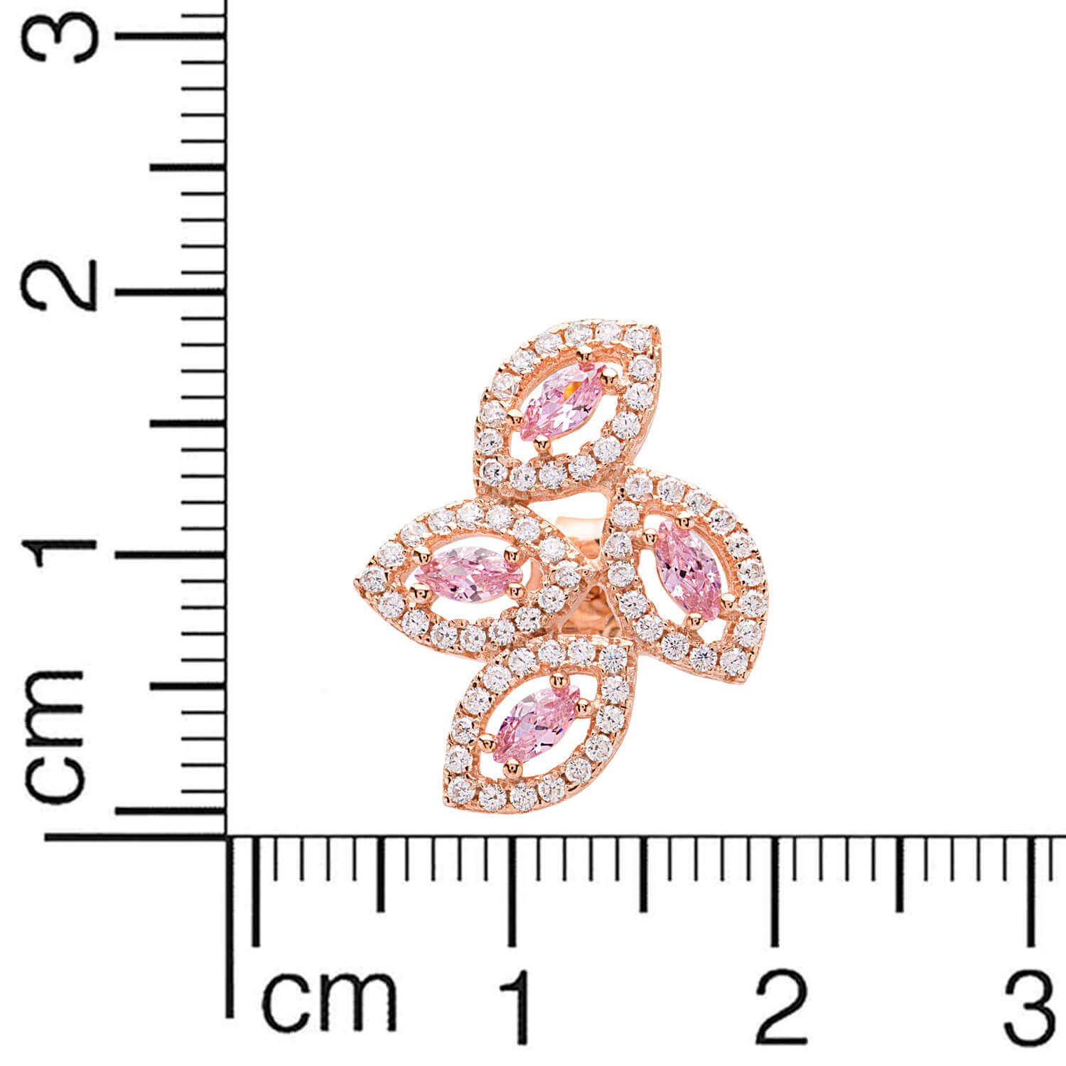 Diamond Leaf Silver Stud Earrings