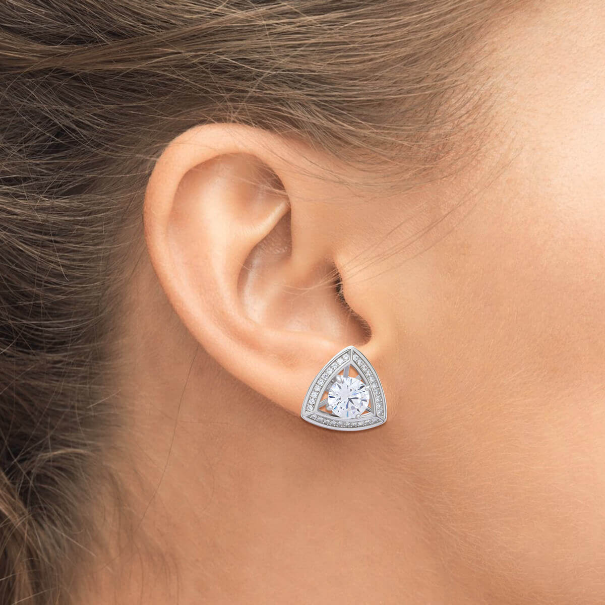 Alluring Trilliant Zirconia Studs