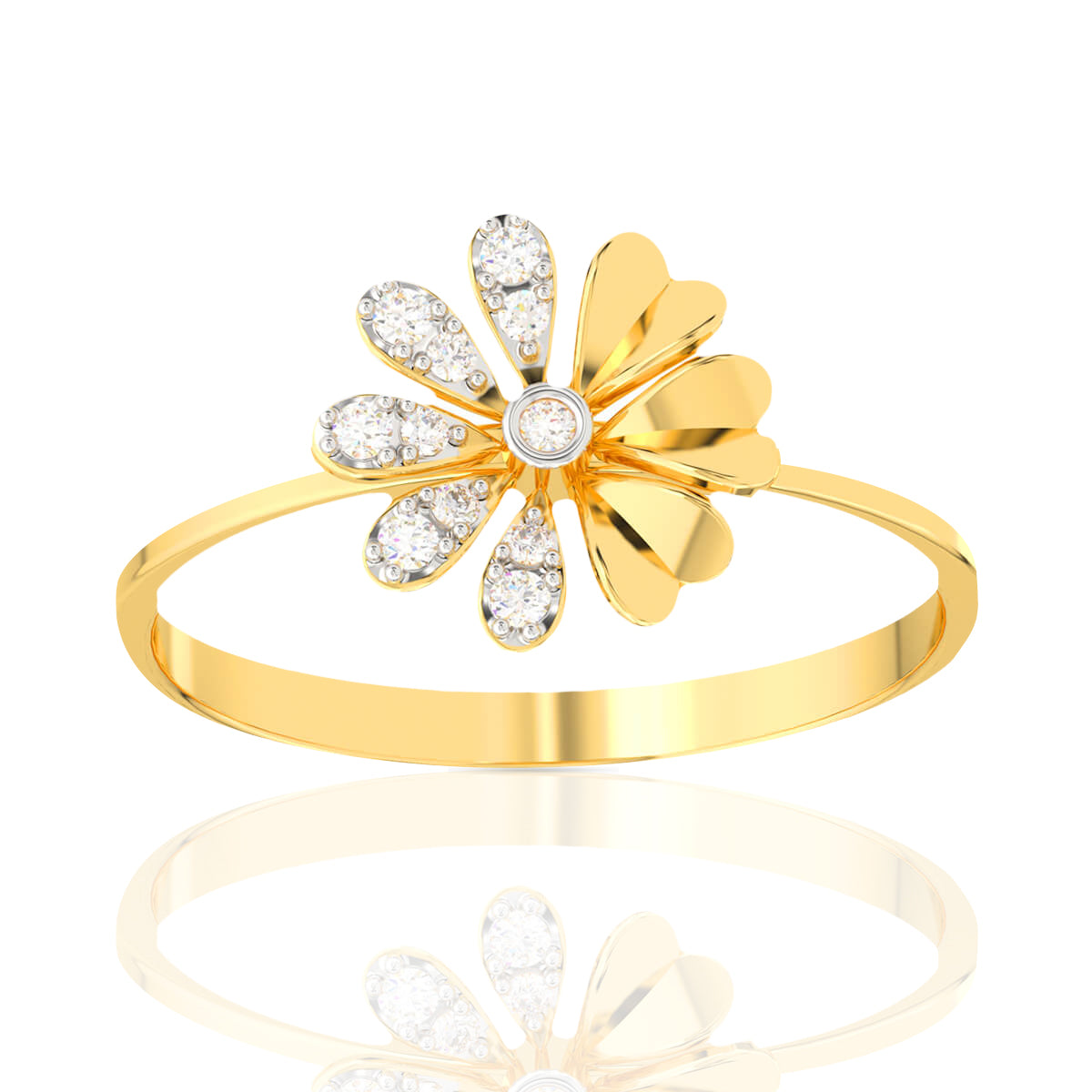 Dazzling Full Blossom Gold Ring for Women