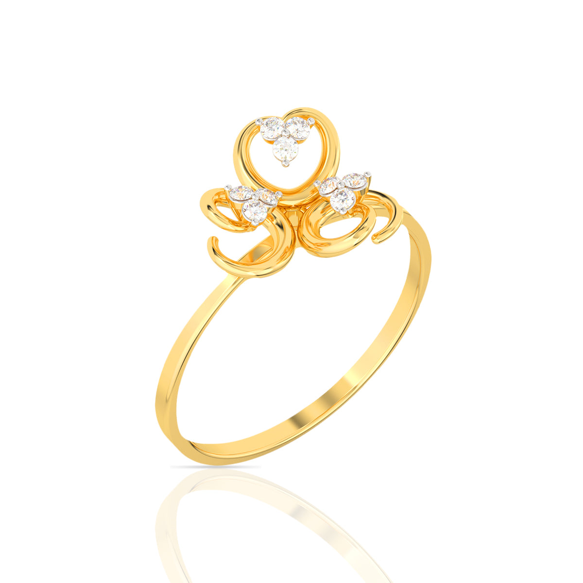 Modern Dazzle Gold Ring for Women