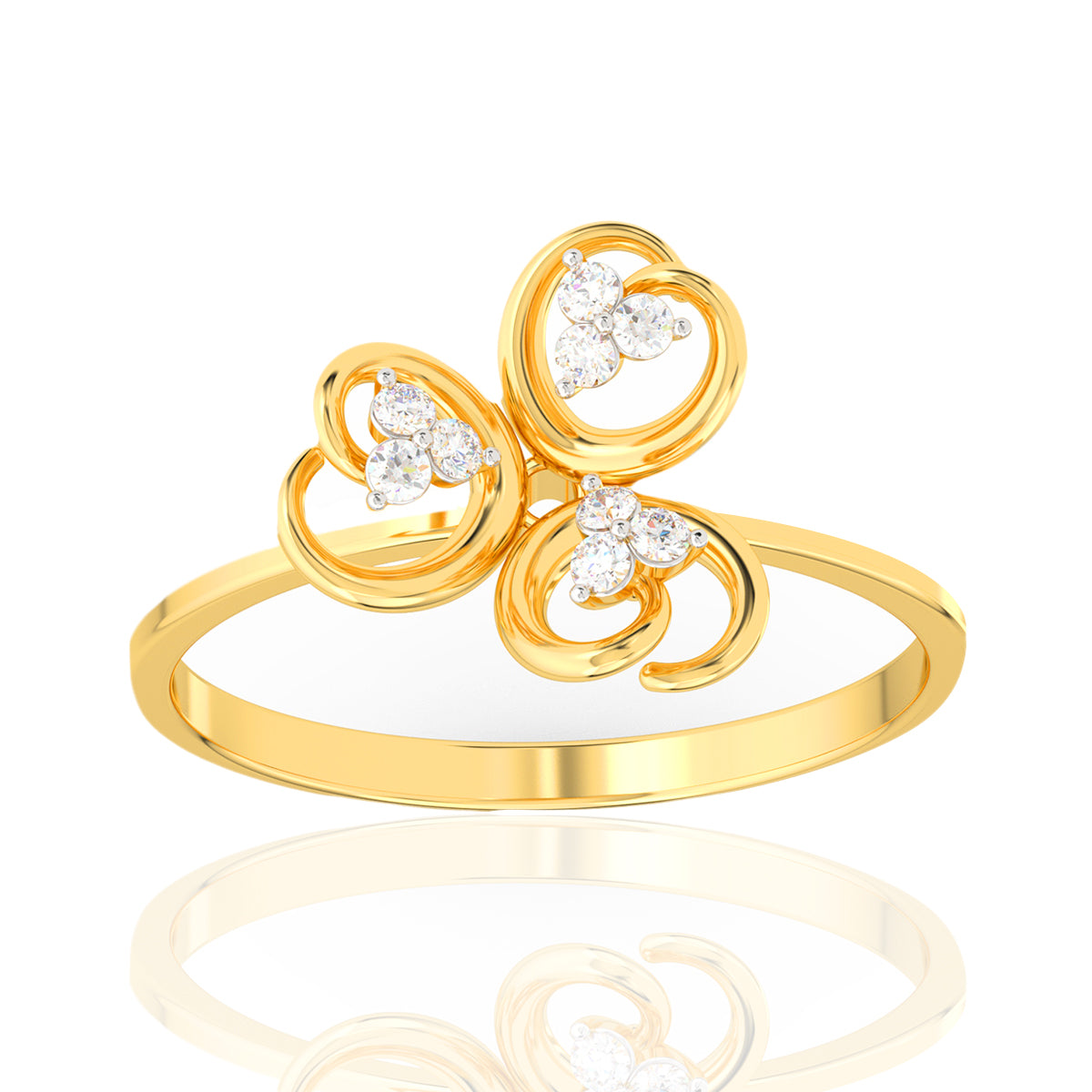 Modern Dazzle Gold Ring for Women