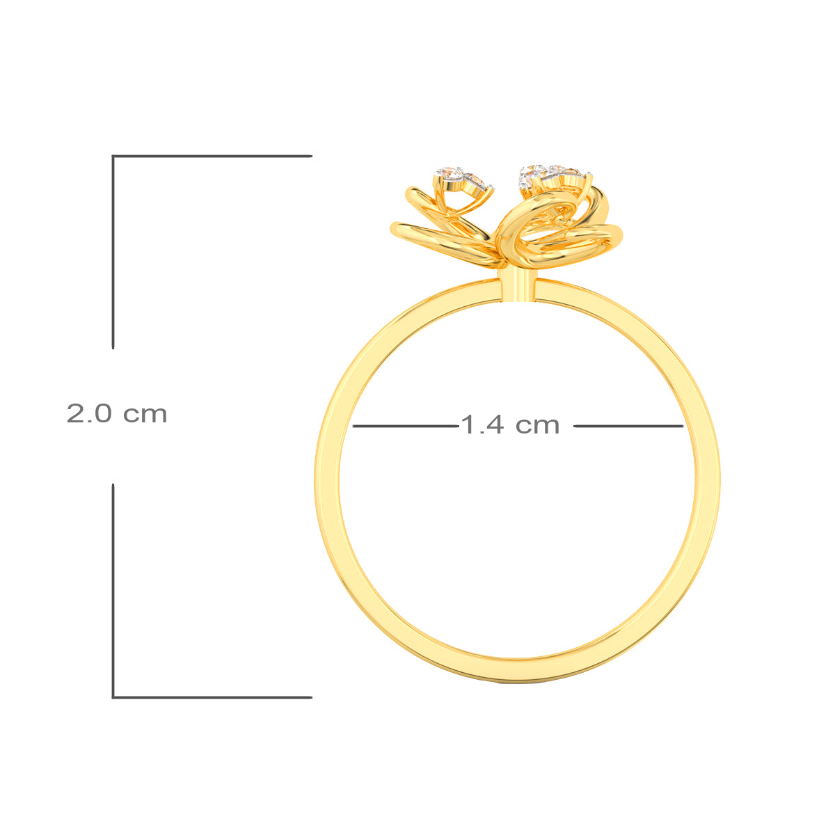 Modern Dazzle Gold Ring for Women