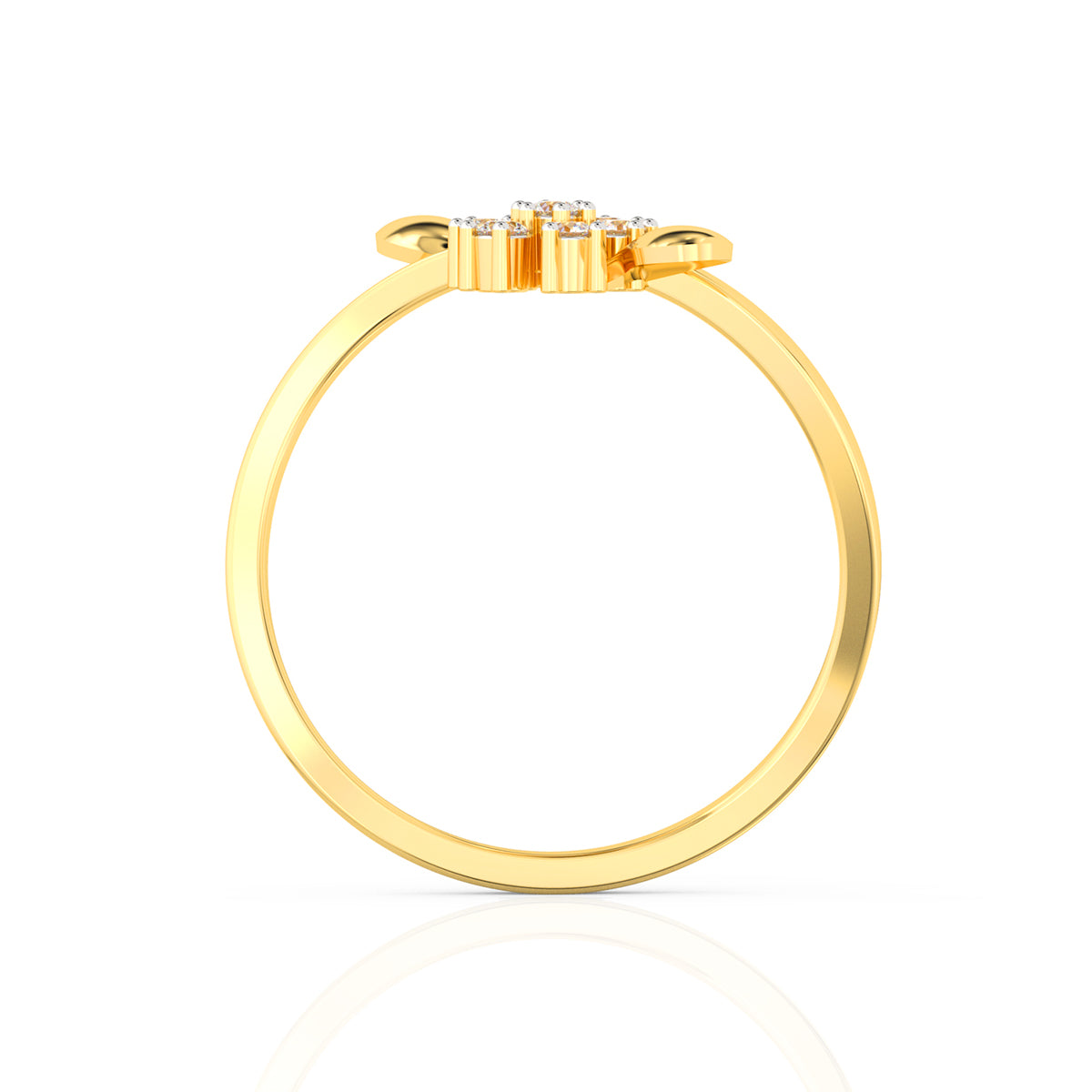 Shimmering Full Bloom Gold Ring for Women